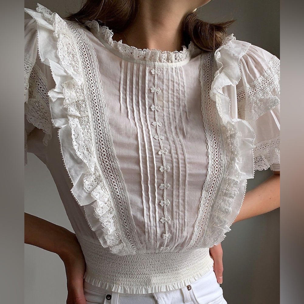 Elegant Black Ruffled Women's Top - Picture 4 of 5